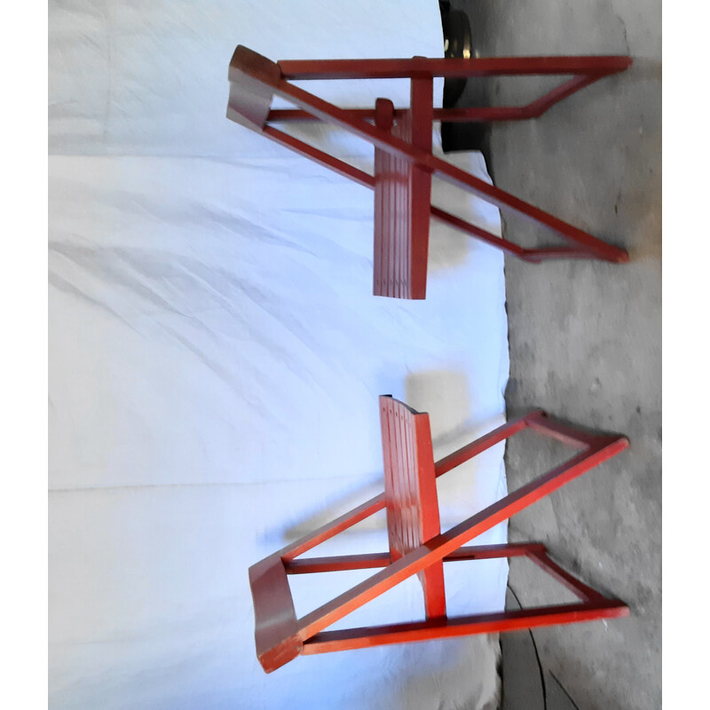 Pair of vintage folding chairs by Aldo Jacober for Alberto Bazzani, 1960