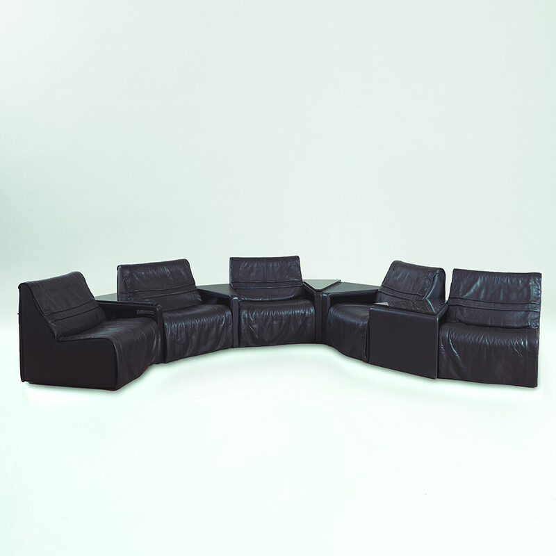 Vintage leather and stone living room set by De Sede, 1980