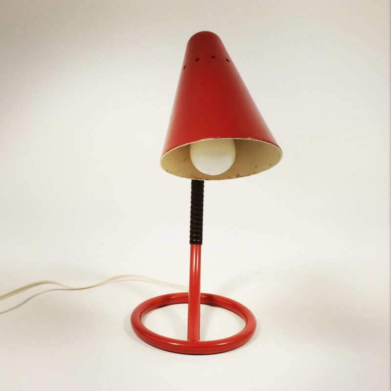 Lampe de chevet rouge vintage - 1960