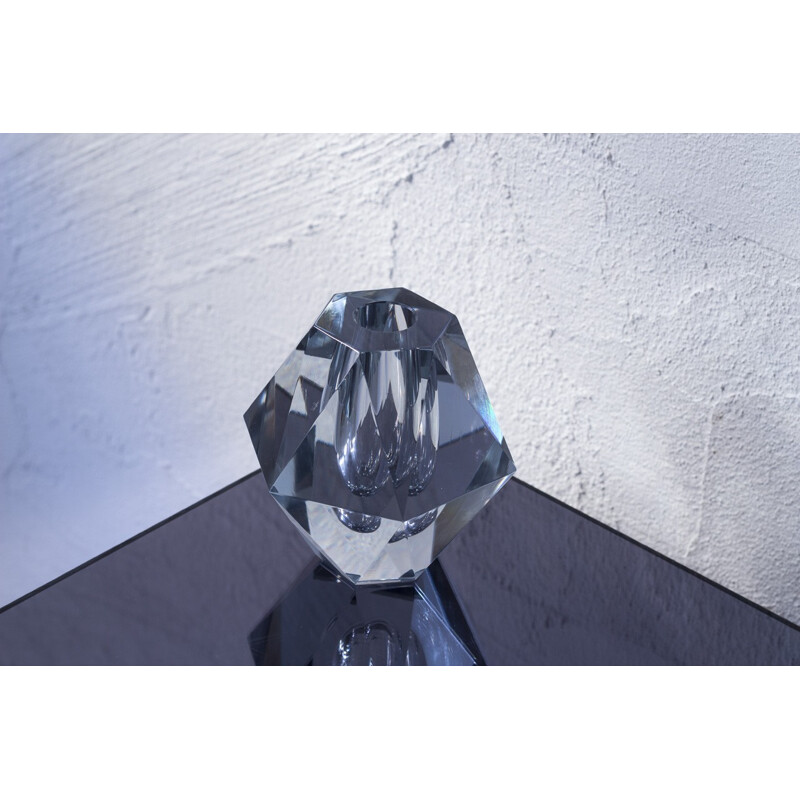Scandinavian diamond glass vase - 1950s