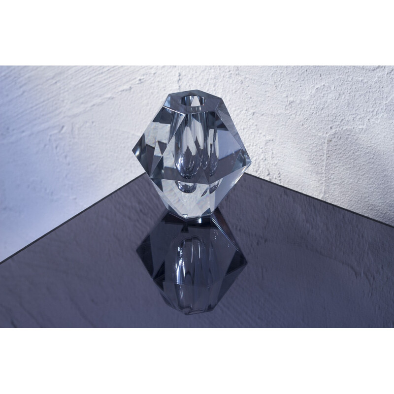 Scandinavian diamond glass vase - 1950s