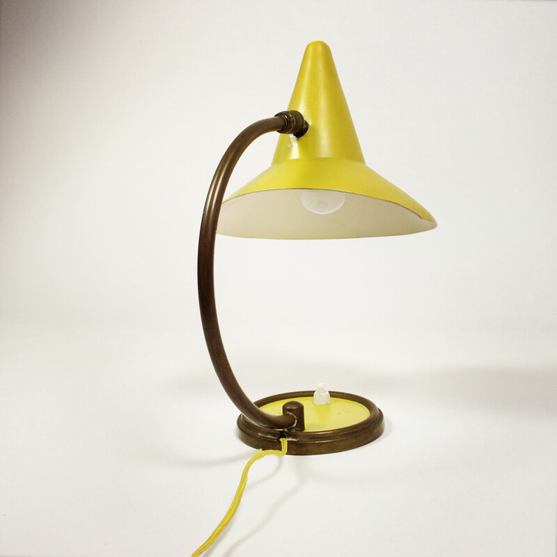 Articulated yellow bedside lamp - 1950s