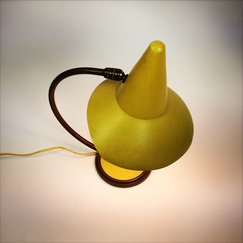 Articulated yellow bedside lamp - 1950s