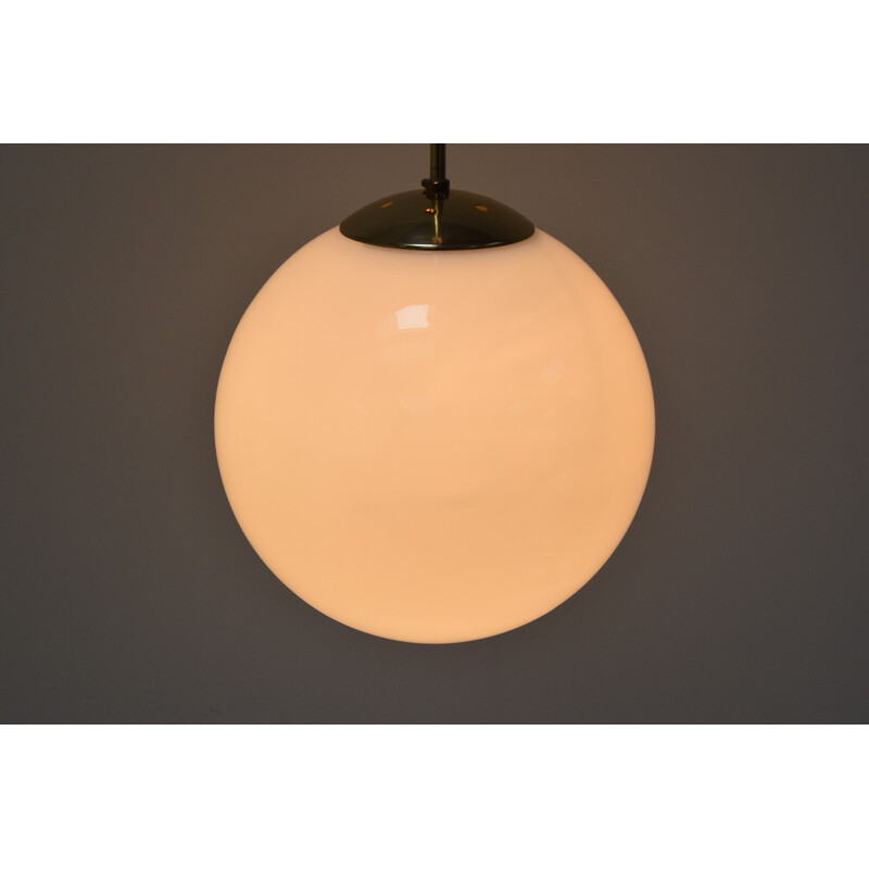 Mid-century glass pendant lamp by Kamenicky Senov, Czechoslovakia 1960s