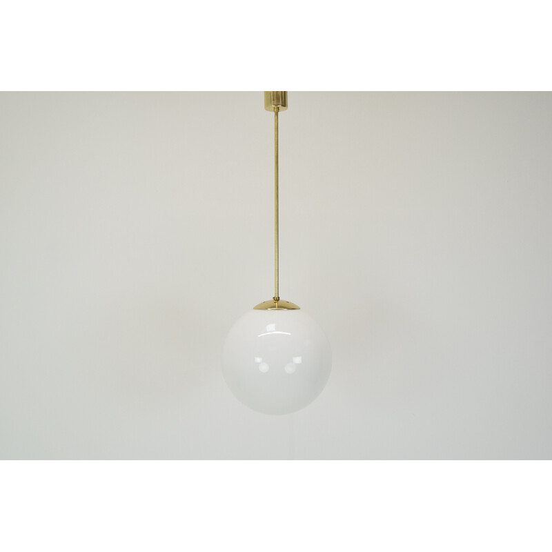 Mid-century glass pendant lamp by Kamenicky Senov, Czechoslovakia 1960s