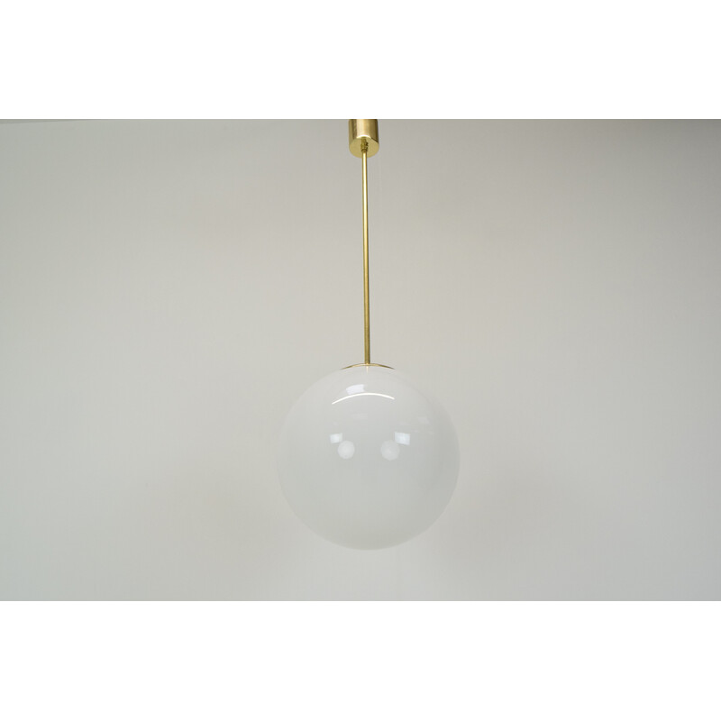 Mid-century glass pendant lamp by Kamenicky Senov, Czechoslovakia 1960s