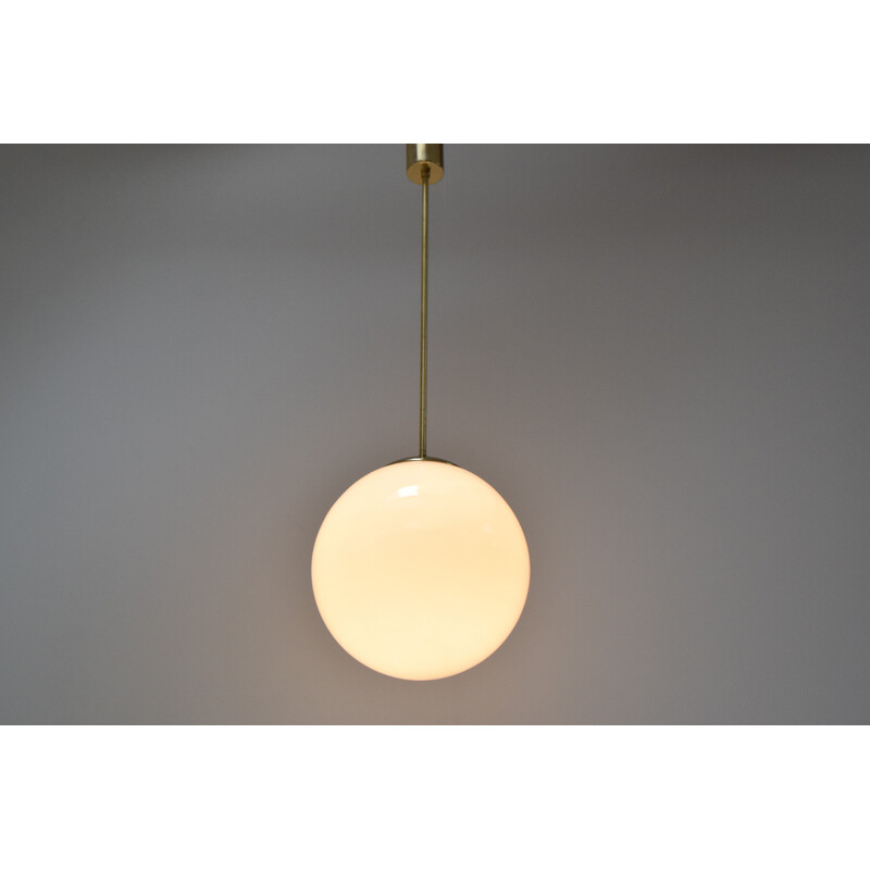 Mid-century glass pendant lamp by Kamenicky Senov, Czechoslovakia 1960s