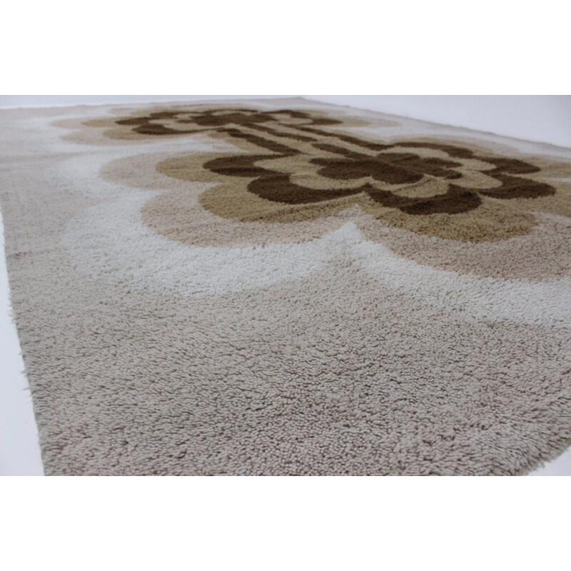 Mid-century modernist brown wool rug - 1960