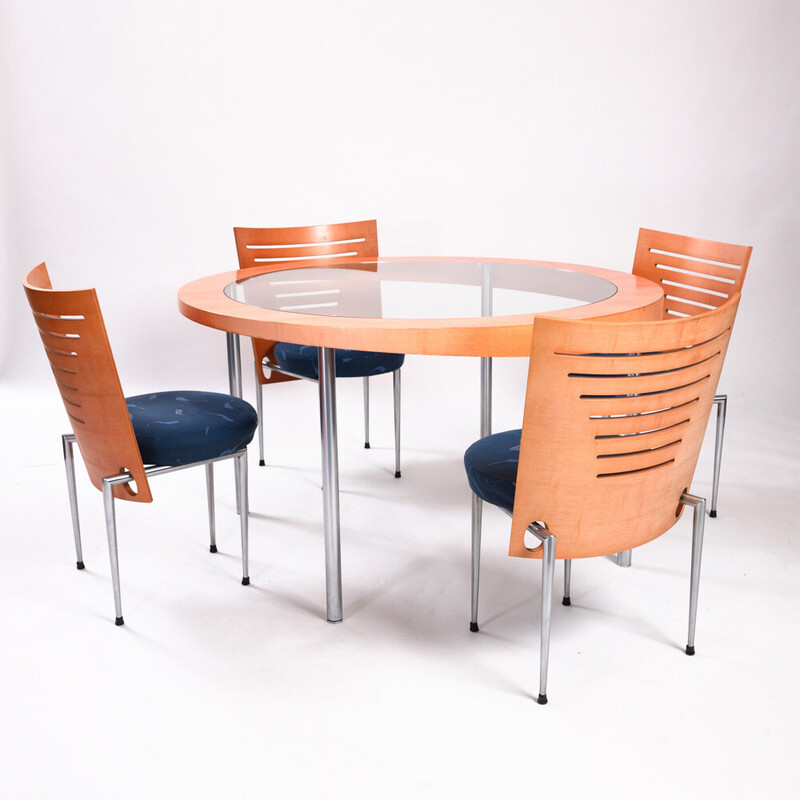 Vintage Dutch dining set by Mazairac and Boonzaaijer for Castelijn, 1980s