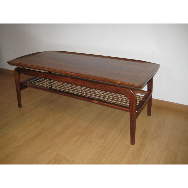 Table basse scandinave en palissandre massif, Arne HOVMAND OLSEN - 1950