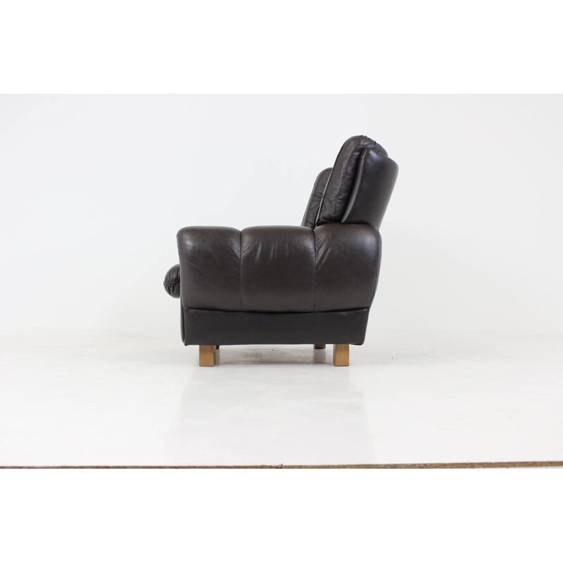 Brown leather armchair by Vyber, 1970