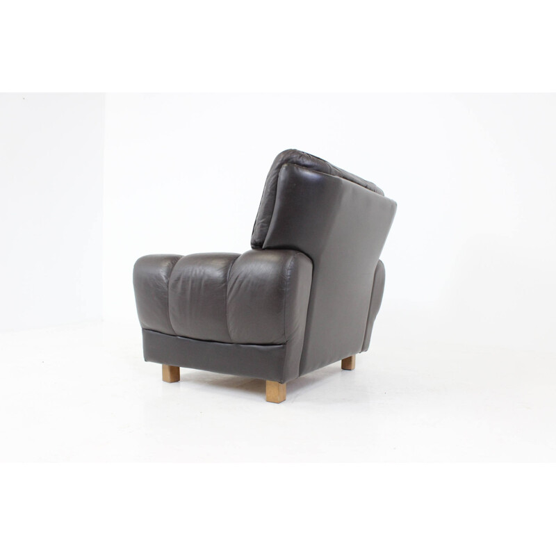Brown leather armchair by Vyber, 1970