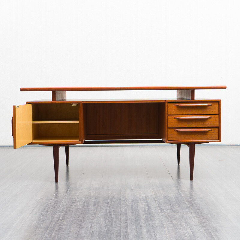 Vintage teak desk series Rt 200 by Heinrich Riestenplatt, 1960s