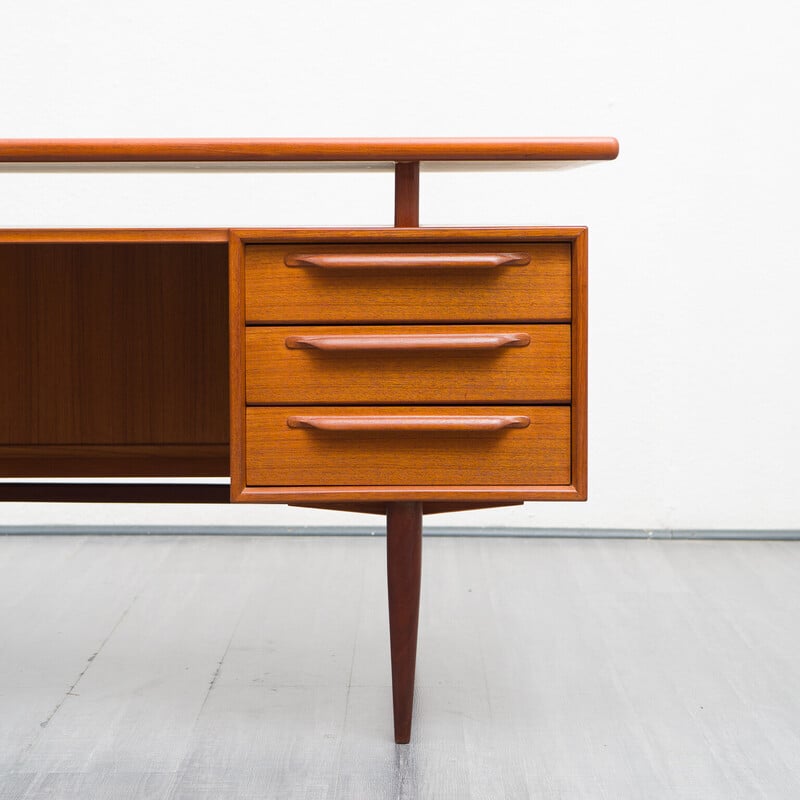 Scrivania vintage in teak serie Rt 200 di Heinrich Riestenplatt, anni '60