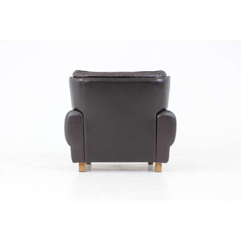 Brown leather armchair by Vyber, 1970