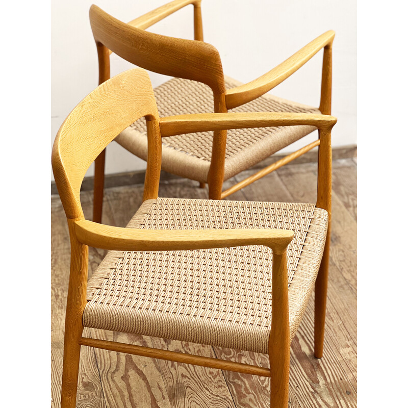 Conjunto de 4 cadeiras dinamarquesas vintage modelo 56 de Niels O. Møller para Jl Mollers Møbelfabrik, 1950