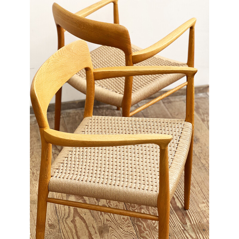 Set of 4 mid-century Danish model 56 chairs by Niels O. Møller for Jl Mollers Møbelfabrik, 1950