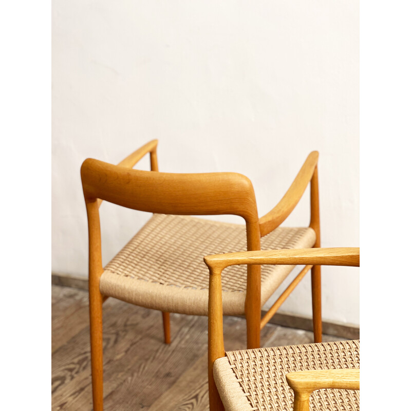 Set of 4 mid-century Danish model 56 chairs by Niels O. Møller for Jl Mollers Møbelfabrik, 1950