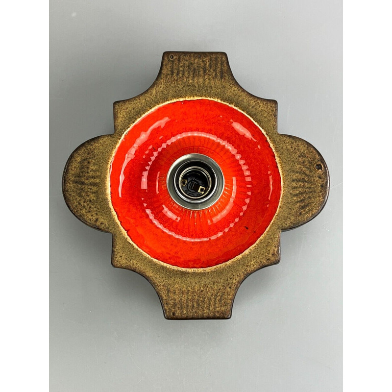 Lampada da parete in ceramica vintage, 1960-1970