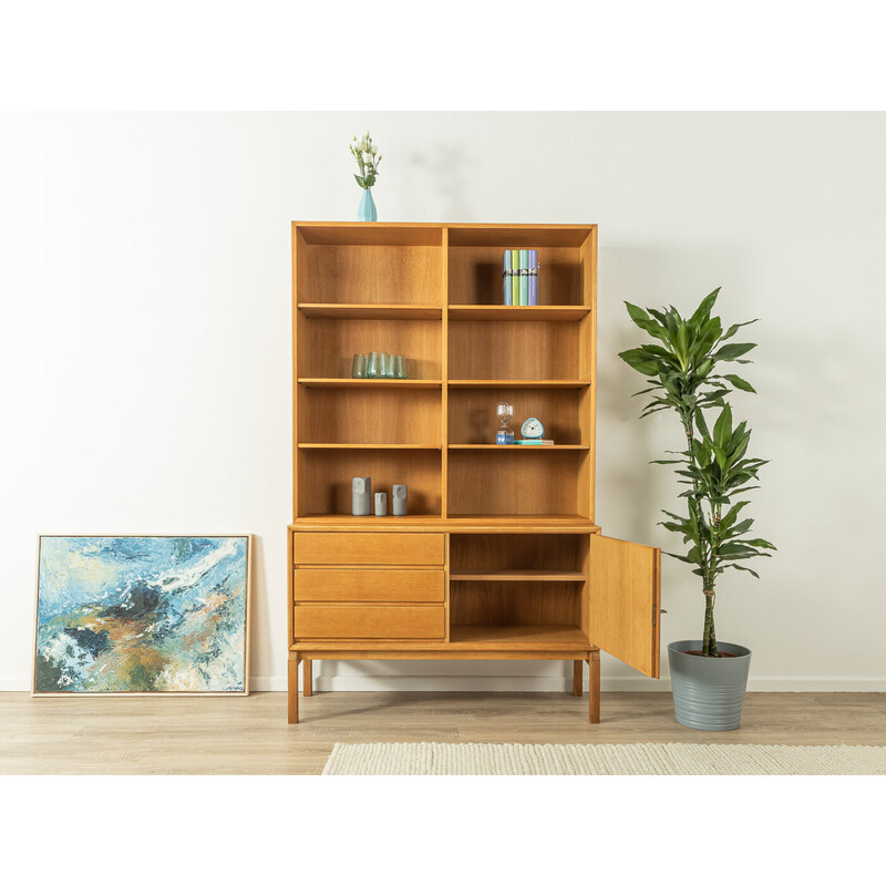 Vintage oakwood bookcase with chest of drawers by Erik Wørts, 1960s