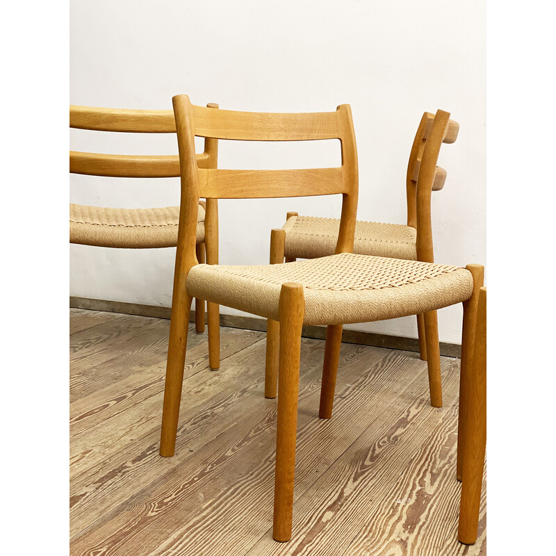 Conjunto de 6 cadeiras vintage modelo 84 de Niels O. Moller para J. L. Mollers Mobelfabrik, Dinamarca 1950
