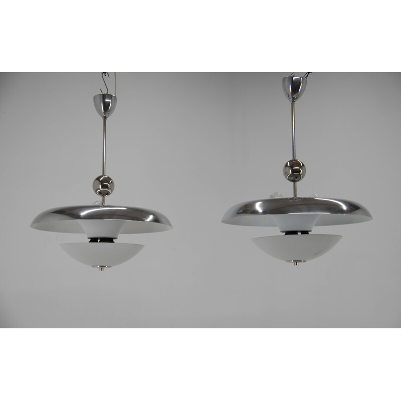 Pair of vintage Bauhaus chandeliers by Franta Anyz, 1930s