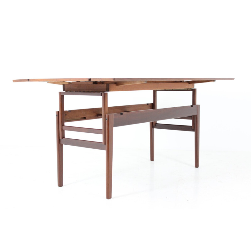 Adjustable height Danish teak coffee table - 1960s