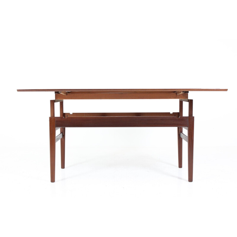 Adjustable height Danish teak coffee table - 1960s