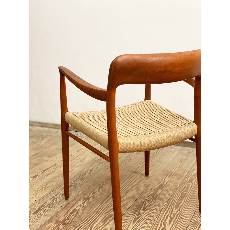 Danish mid-century pair of teak chairs model 56 by Niels O Moller for Jl Mollers Mobelfabrik, 1950s