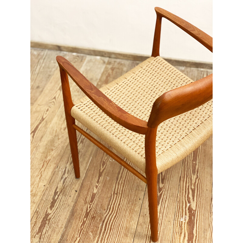 Danish mid-century pair of teak chairs model 56 by Niels O Moller for Jl Mollers Mobelfabrik, 1950s