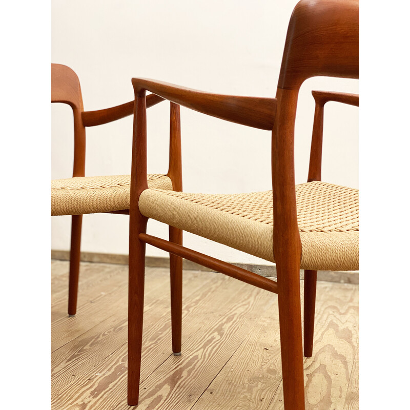 Danish mid-century set of 4 teak chairs model 56 by Niels O Moller for Jl Møllers Mobelfabrik, 1950s