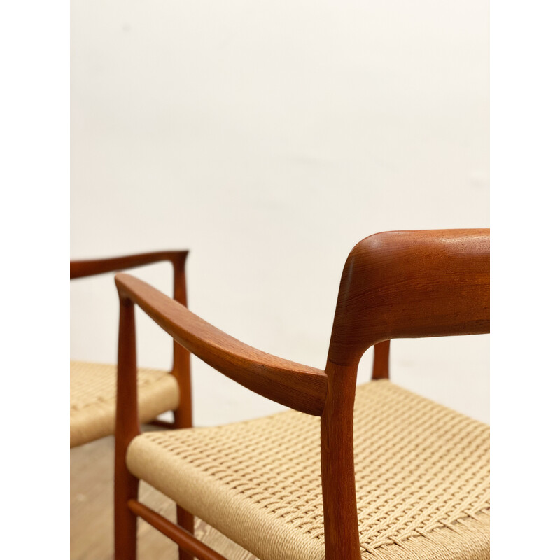 Danish mid-century set of 4 teak chairs model 56 by Niels O Moller for Jl Møllers Mobelfabrik, 1950s