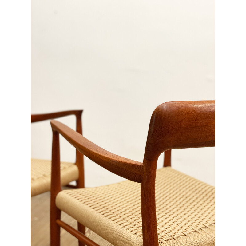 Conjunto de 4 cadeiras de teca dinamarquesas vintage modelo 56 de Niels O Moller para Jl Møllers Mobelfabrik, 1950