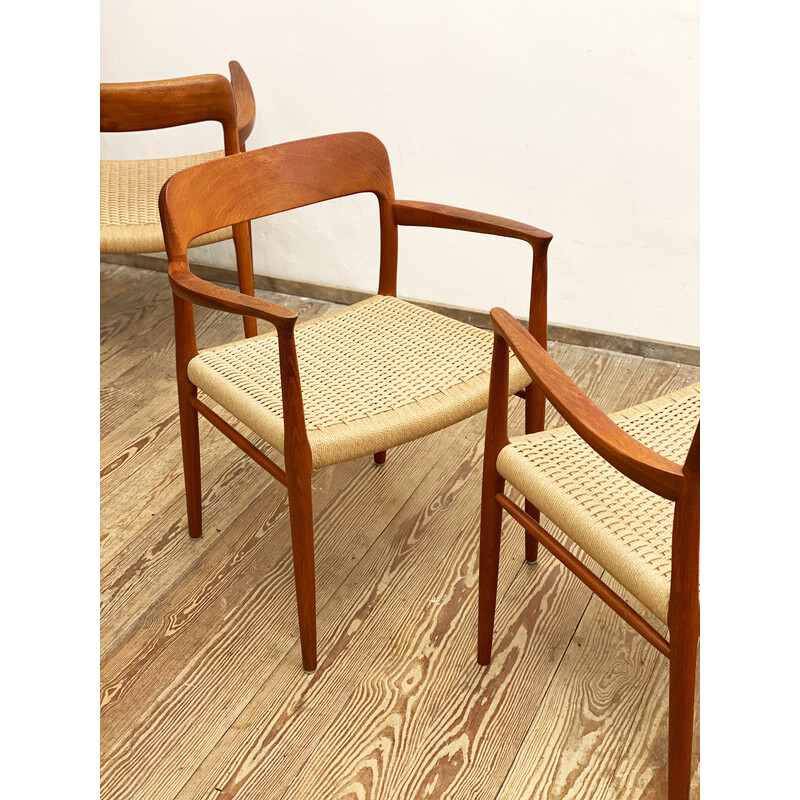 Danish mid-century set of 4 teak chairs model 56 by Niels O Moller for Jl Møllers Mobelfabrik, 1950s