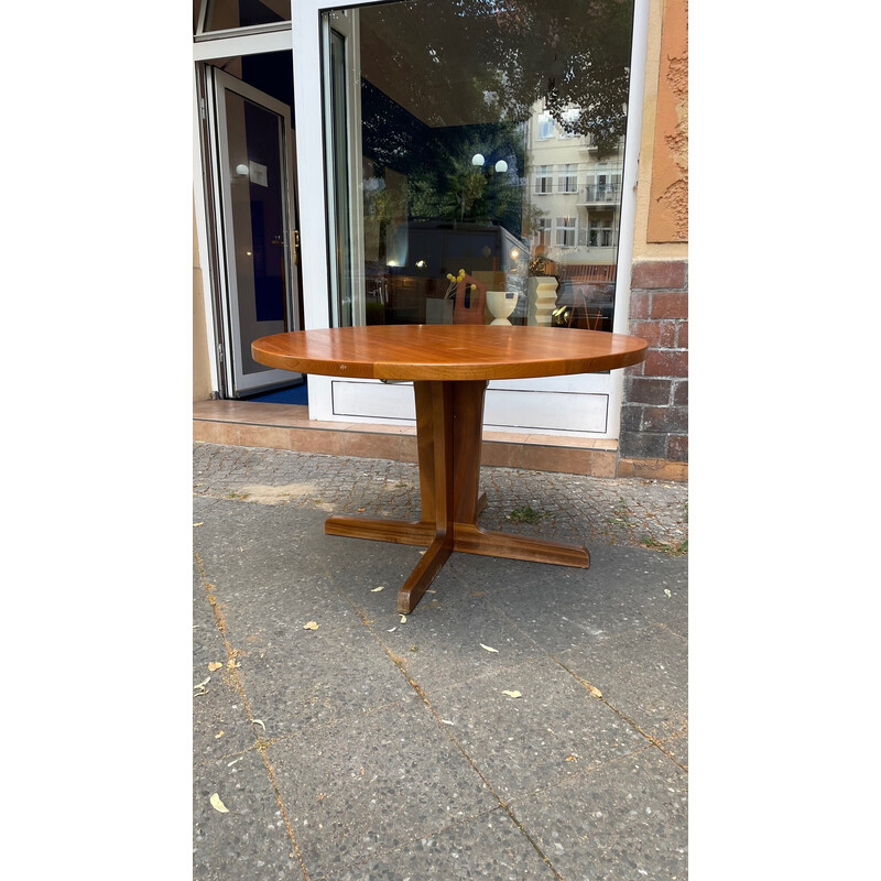 Vintage extendable teak round table, 1960s