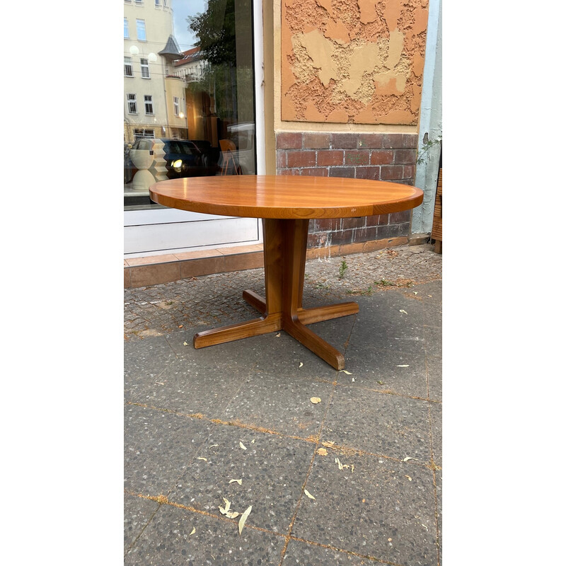 Vintage extendable teak round table, 1960s