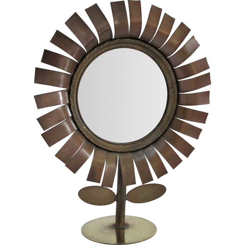 Vintage copper and brass mirror, 1960