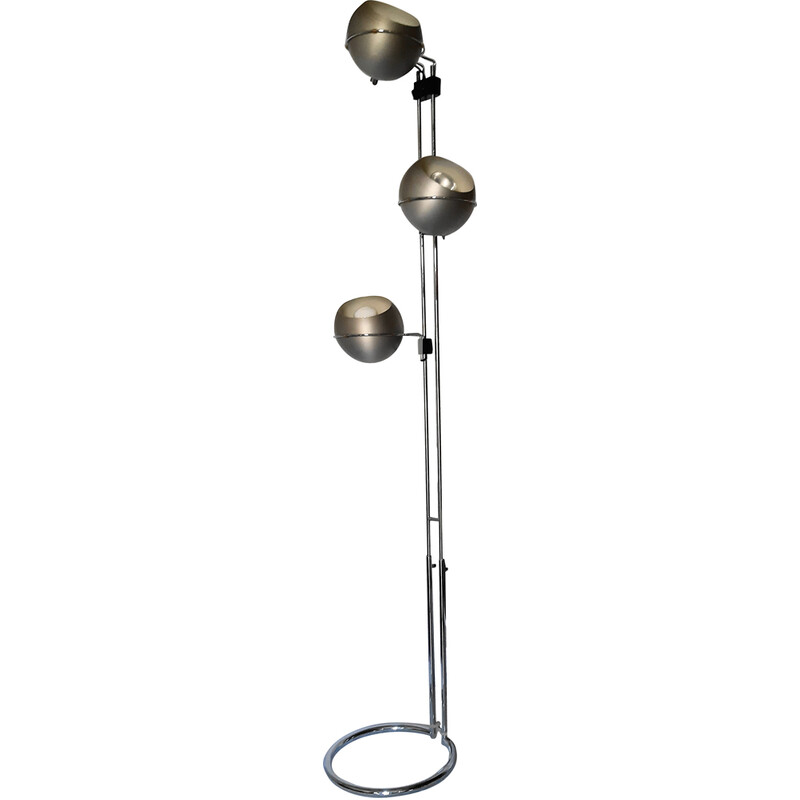 Vintage floor lamp with 3 globes "eyes-ball" by Goffredo Reggiani, 1970