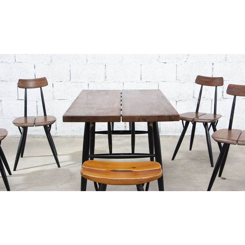 Vintage dining set model Pirkka by Ilmari Tapiovaara for Laukaan Puu, 1960