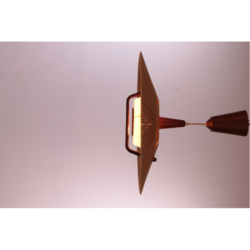 Vintage Temde pendant lamp with teak, Germany 1960s