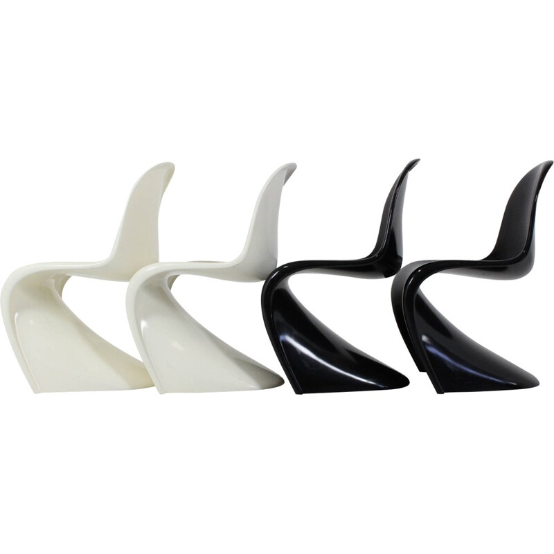 Set of four "Panton chairs", Verner PANTON - 1980s