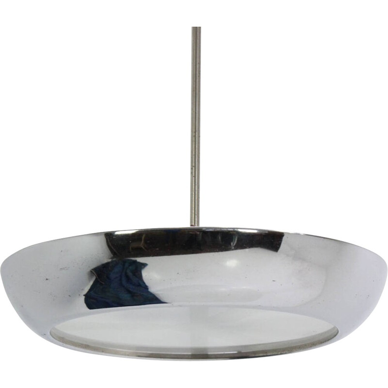 Napako chrome and glass pendant lamp, Josef HURKA - 1930s