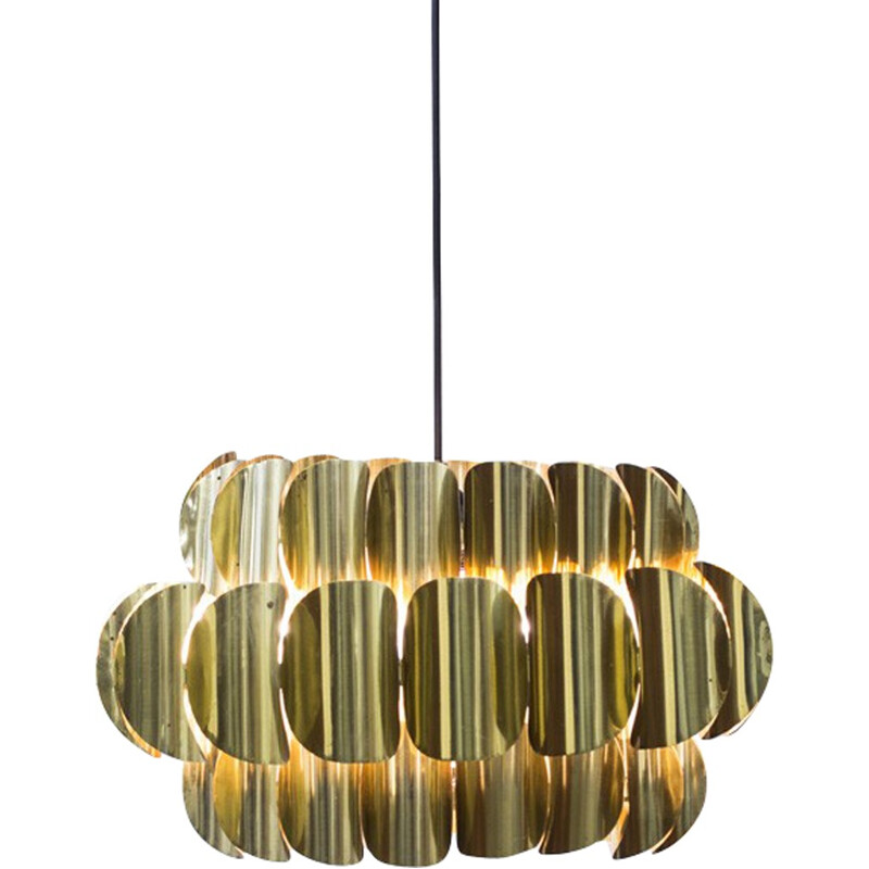 Mid-century Scandinavian brass pendant light - 1960s