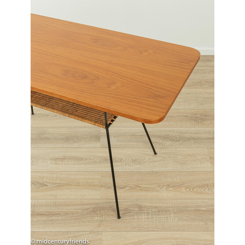 Vintage teak  and metal coffee table, Germany 1950s