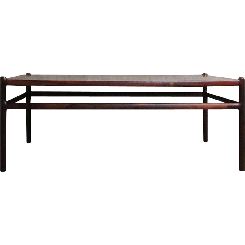 Table basse rectangulaire vintage en palissandre de Johannes Andersen pour Silkeborg, 1960