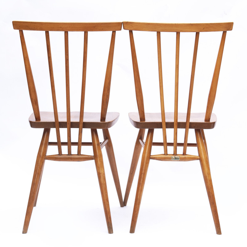 Ensemble de 4 chaises vintage 391 en bois de hêtre et d'ormeau par Ercol, 1960