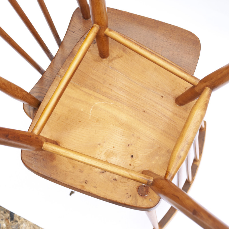 Ensemble de 4 chaises vintage 391 en bois de hêtre et d'ormeau par Ercol, 1960