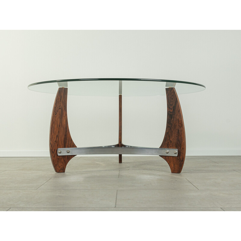 Vintage walnut and glass coffee table, Germany 1960s
