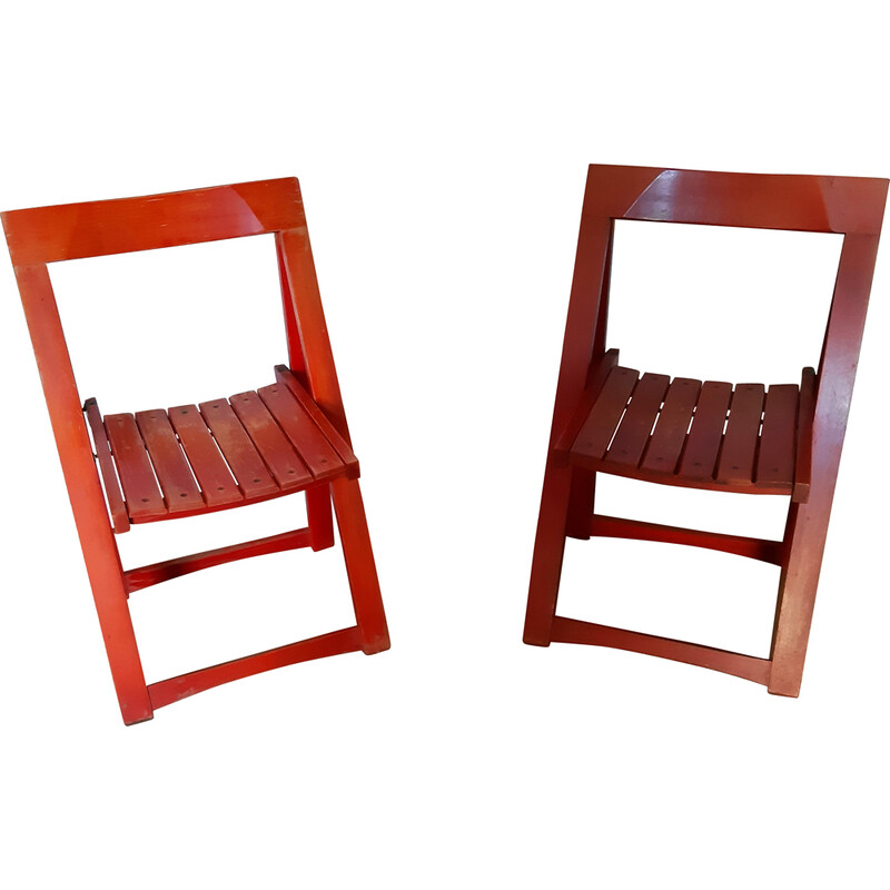 Pair of vintage folding chairs by Aldo Jacober for Alberto Bazzani, 1960
