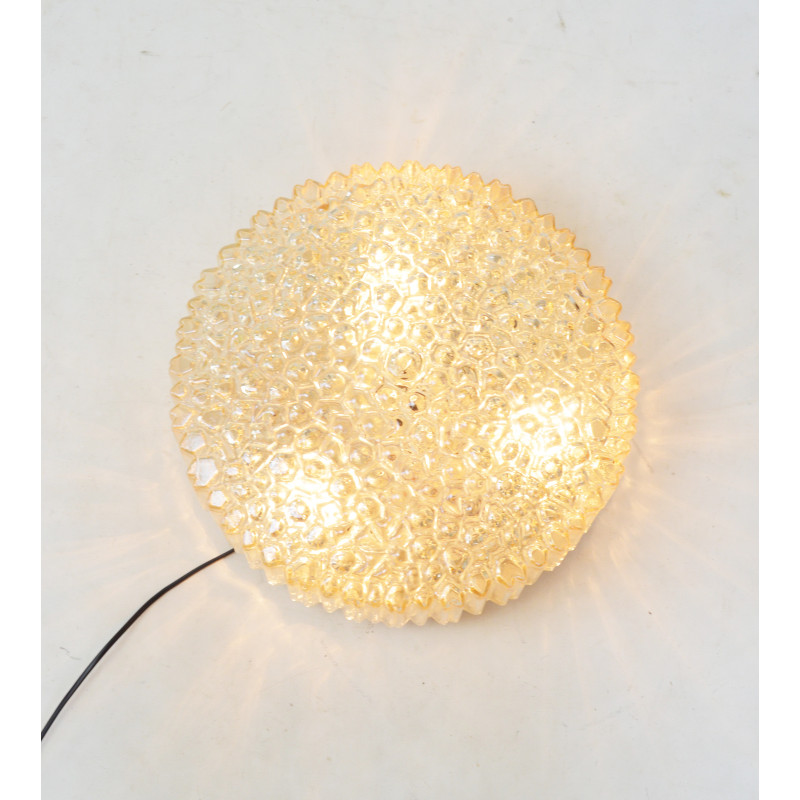 Vintage glass wall lamp by Limburg, Germany 1970s